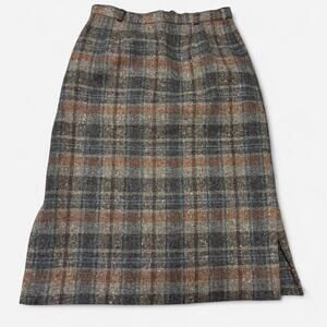 Vintage Plaid Wool Skirt